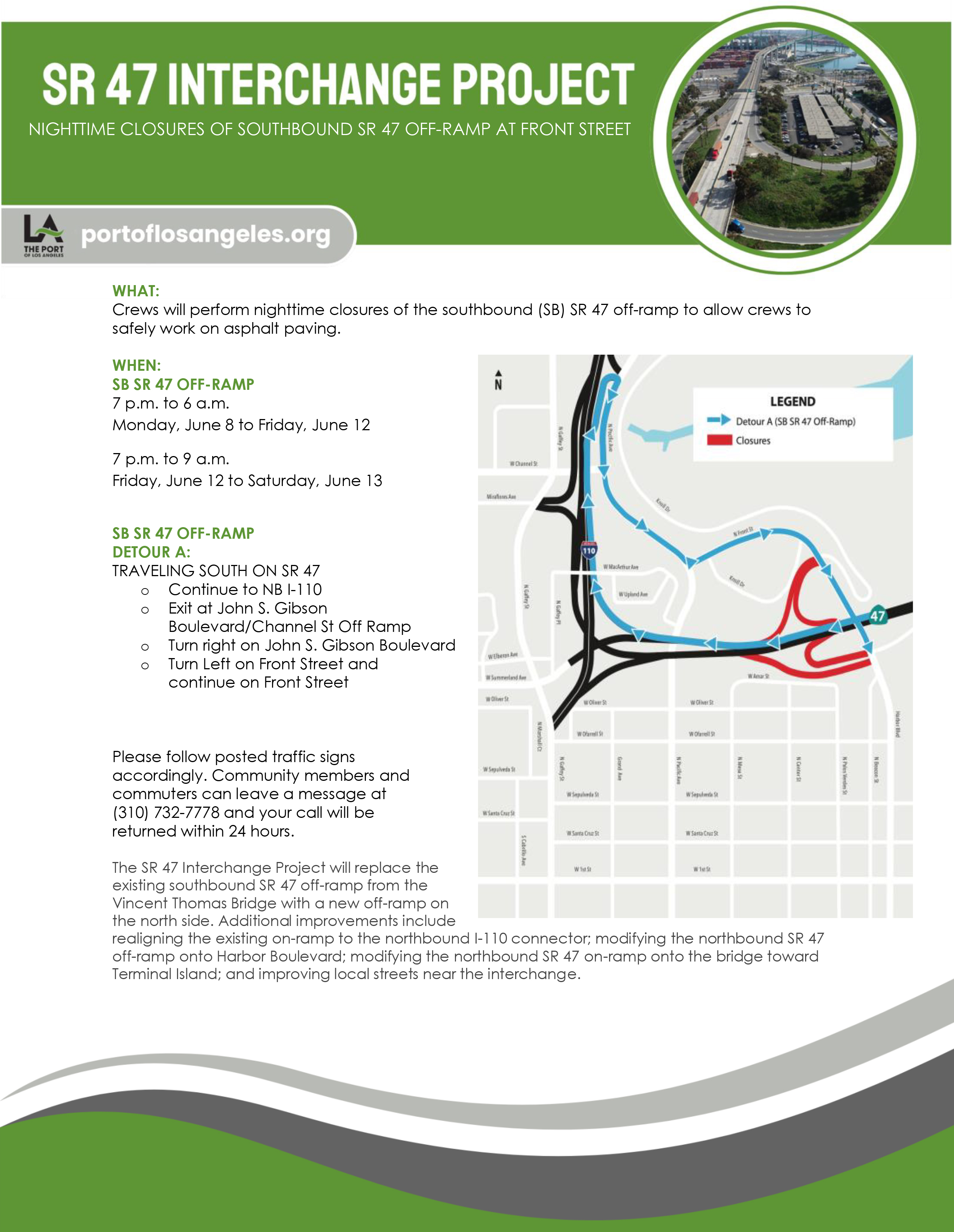 SR 47 Interchange Project | Overnight Closures of SB SR 47 off-ramp 