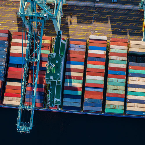 Containers on Ship