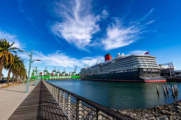 Cunard Queen Anne at the Los Angeles Cruise Terminal.
