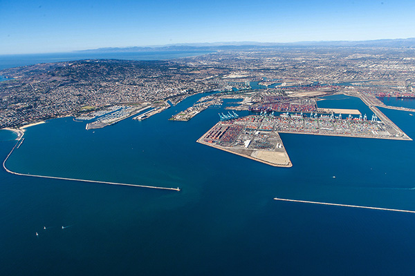 Aerial View of Port of LA
