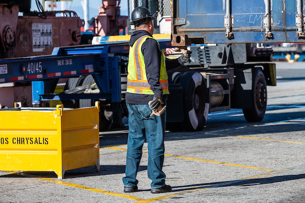Terminal worker at the Port of Los Angeles. 
