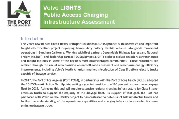 Volvo LIGHTS Public Access Charging Infrastructure Assessment