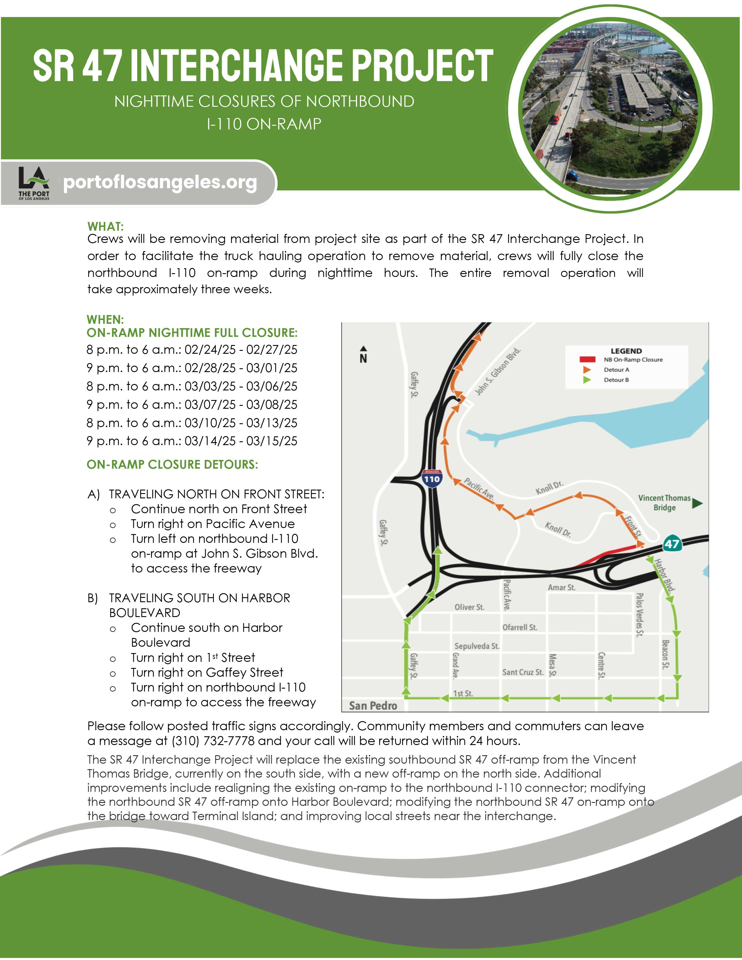 Three-week Closure of NB 110 On-Ramp (Overnight)