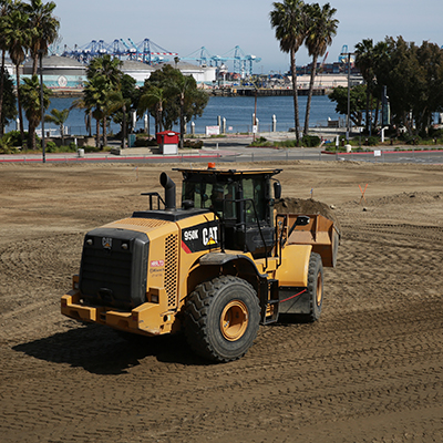 construction truck at the Port