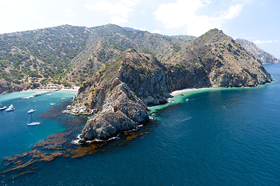 Aerial view of Catalina Island