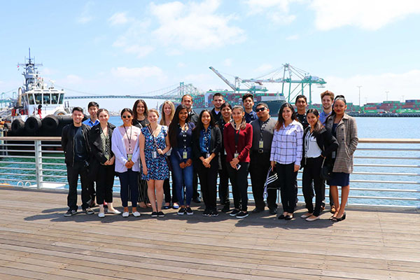 Student workers at the Port of Los Angeles.