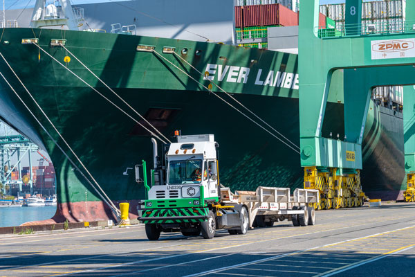 cargo-handling equipment at the Port of Los Angeles