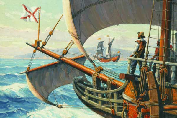 Juan Rodriguez Cabrillo, photo of painting by Duncan Gleason