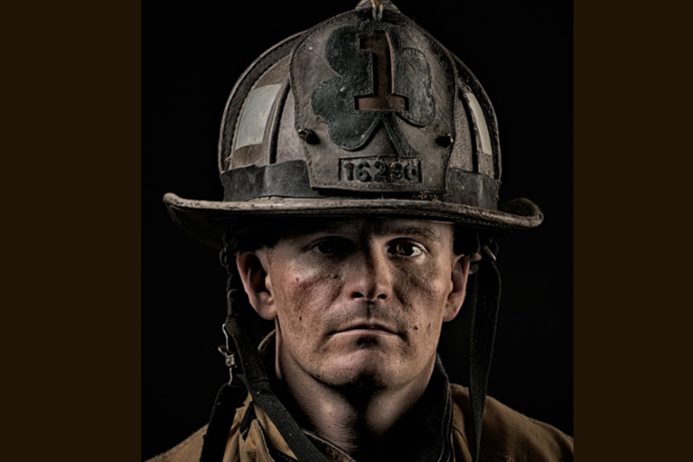 Man in Phenix Fire Helmet