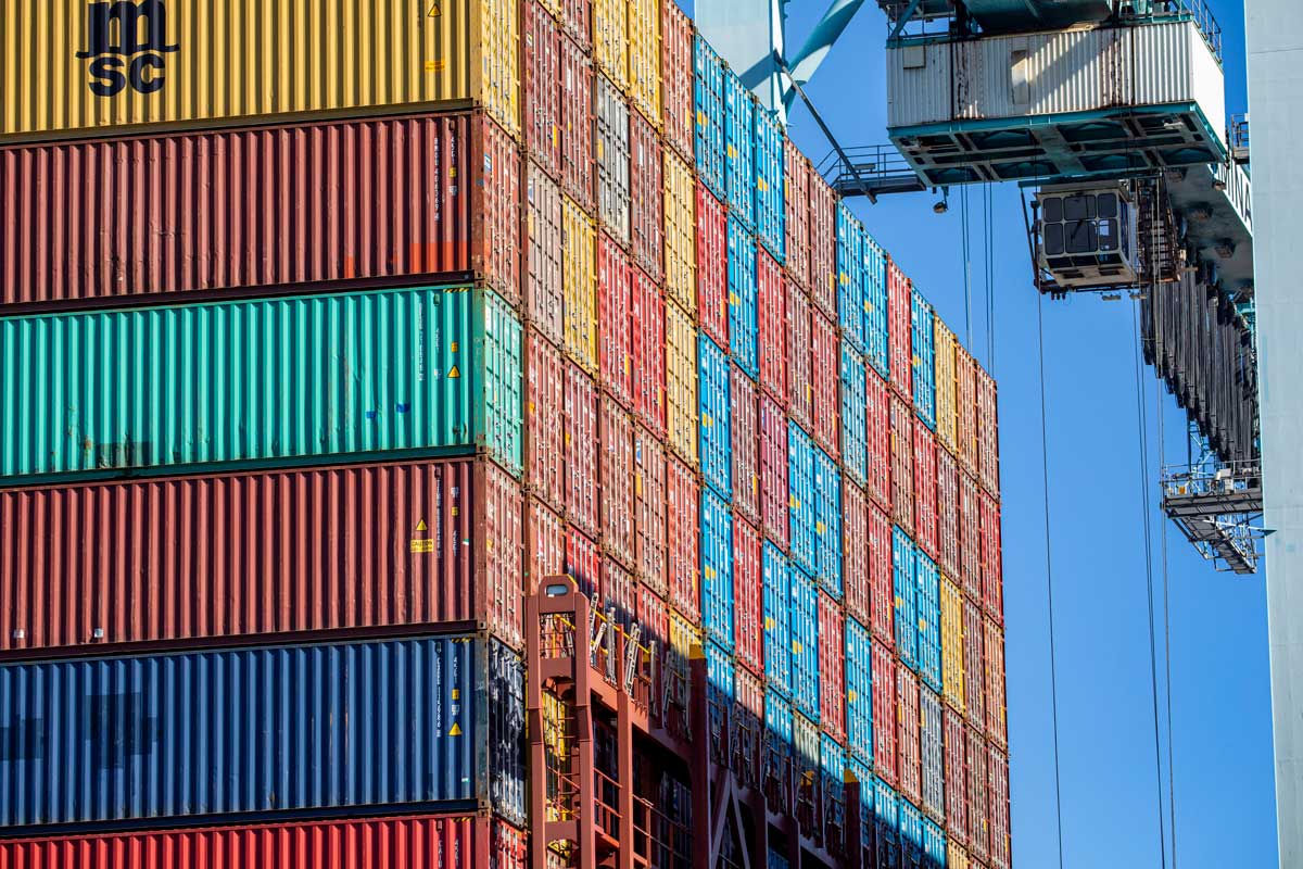 Cargo containers, which contribute to Port revenue
