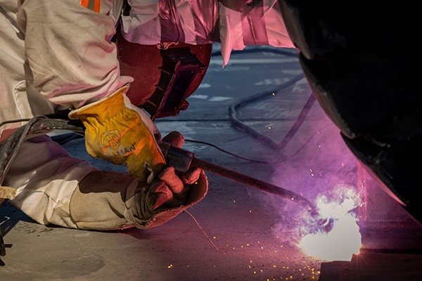 Welder at APM Terminals at the Port of Los Angeles 