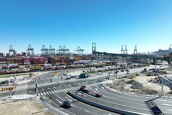 A view of the SR 47 Interchange at Harbor Blvd.