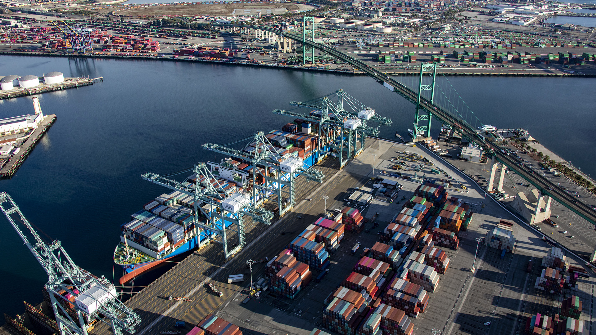 Photo Gallery News Port Of Los Angeles Port Of Los Angeles   Pola West Basin Aerial